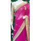 MAGENTA NET EMBROIDERED ETHNIC SAREE