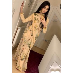 Floral Printed Designer Saree Floral Printed Designer Saree