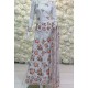 White Floral Printed Lehenga Style Saree