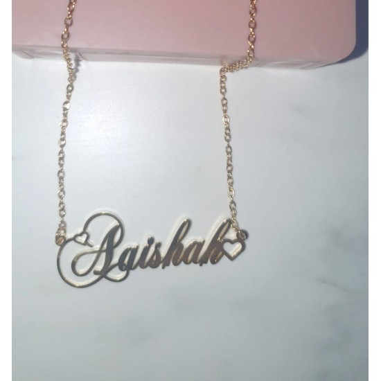 Aaishah Custom Stainless Steel Nameplate Necklace Aaishah Custom Stainless Steel Nameplate Necklace