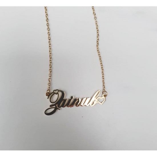Zainub Gold Plated Personalised Nameplate Necklace