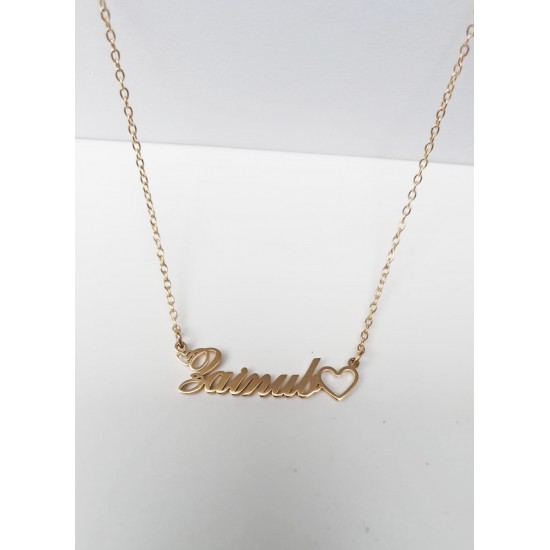 Zainub Gold Plated Personalised Nameplate Necklace