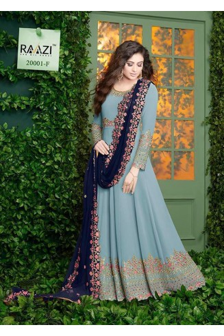 STUNNING INDIAN DESIGNER ANARKALI GOWN ( 6 COLOURS )