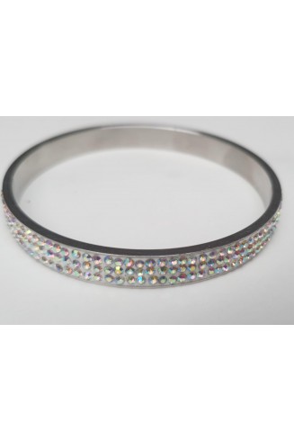 White Rainbow Eternal Love Diamond Bangle