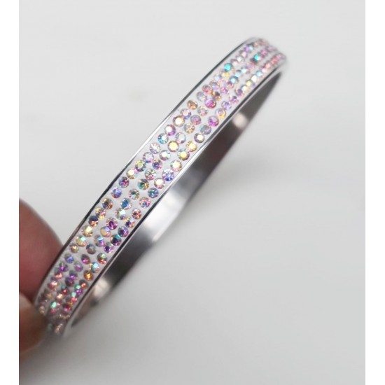 White Rainbow Eternal Love Diamond Bangle