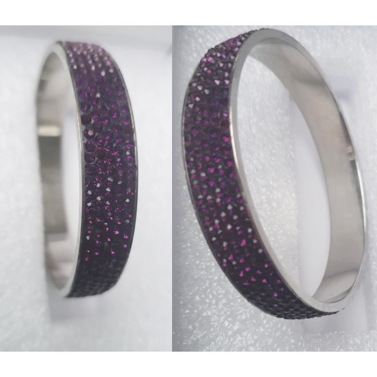 Dark Purple Rhinestone Diamond Bangle