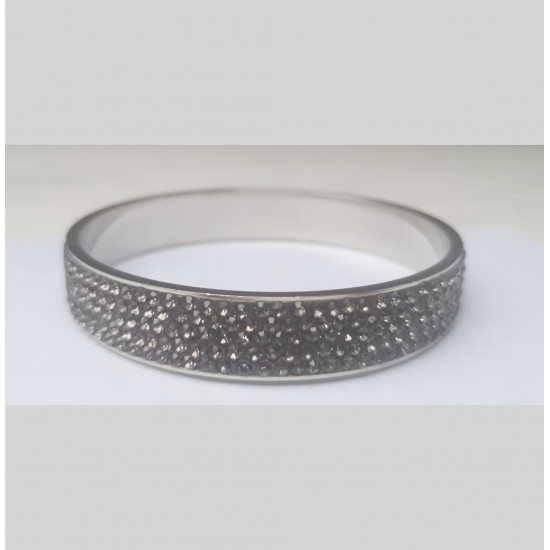 Charcoal Grey Rhinestone Diamond Bangle