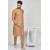 Dark Beige Plain Silk Indian Kurta Pajama For Men