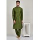 Mehndi Green Indian Men's Silk Kurta Pajama