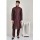 Maroon Silk Kurta Pajama For Men