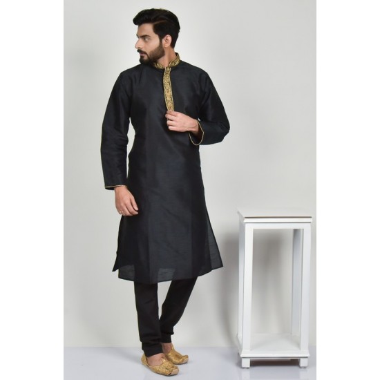 Black Embroidered Kurta Pajama