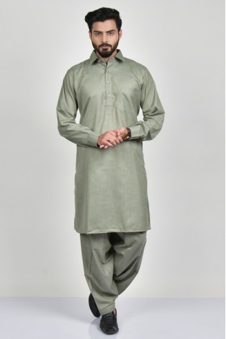 Grey Designer Readymade Men Shalwar kameez