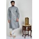 Grey Jammawar Style Mens Kurta Pajama