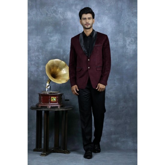 Dark Maroon Fashionable Mens Blazer