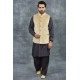 Plain Velvet Camel Colour Waistcoat For Men