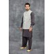 Light Grey Plain Pakistani Mens Shalwar Kameez Waistcoat