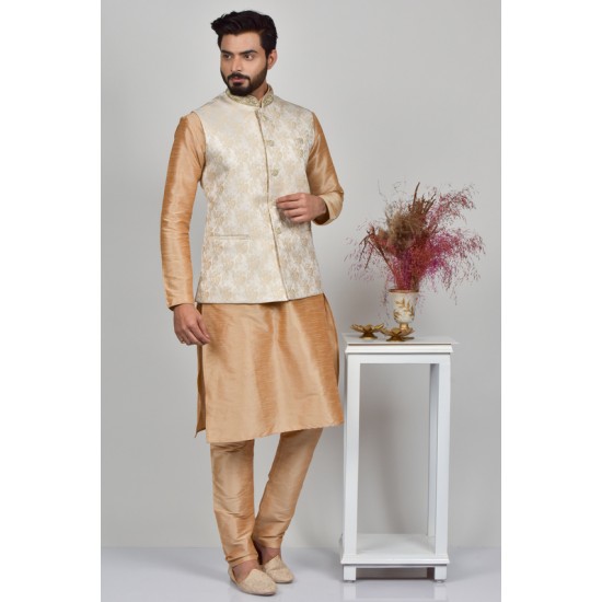 Indian Mens Jammawar Waistcoat