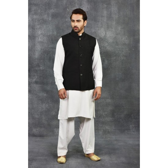 Jet Black Formal Menswear Waistcoat
