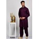 Dark Plum Mens Designer Shalwar Kameez Eid Suit
