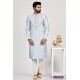 Steel Grey Mens Fancy Embroidered Eid Kurta Pajama