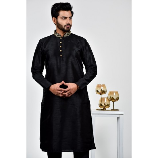 Black Pakistani Designer Festive Kurta Pajama