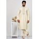 Cream Embroidered Kurta Pajama Indian Mens Wedding Wear