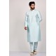 Ice Blue Silk Indian Mens Kurta Pajama
