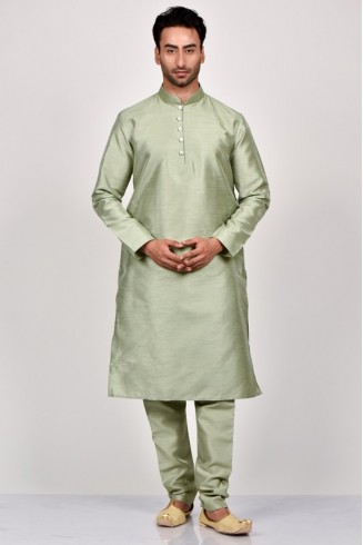 Sage Green Indo-Western Style Mens Kurta Pajama