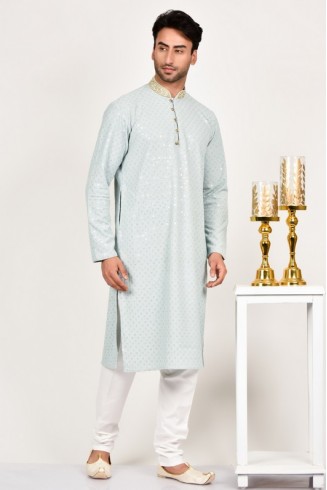 Light Grey Formal Pakistani Men's Kurta Pajama