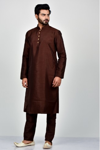 Dark Brown Indian Festive Mens Kurta Set
