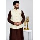 Cream Jammawar Waistcoat Mens Fancy Attire