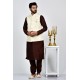 Cream Jammawar Waistcoat Mens Fancy Attire