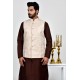 Premium Peach Jammawar Waistcoat for Men