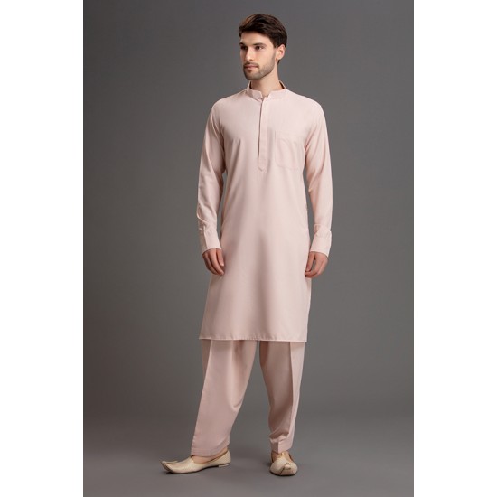 LIGHT PINK KURTA SHALWAR DESIGNER READYMADE PAKISTANI SUIT FOR MEN