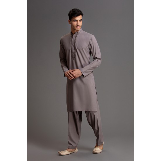 GREY DESIGNER KURTA SUIT FOR MEN