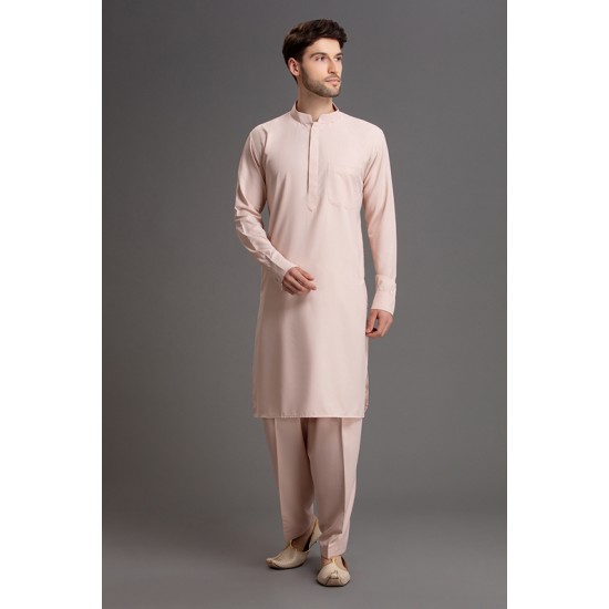 LIGHT PINK KURTA SHALWAR DESIGNER READYMADE PAKISTANI SUIT FOR MEN