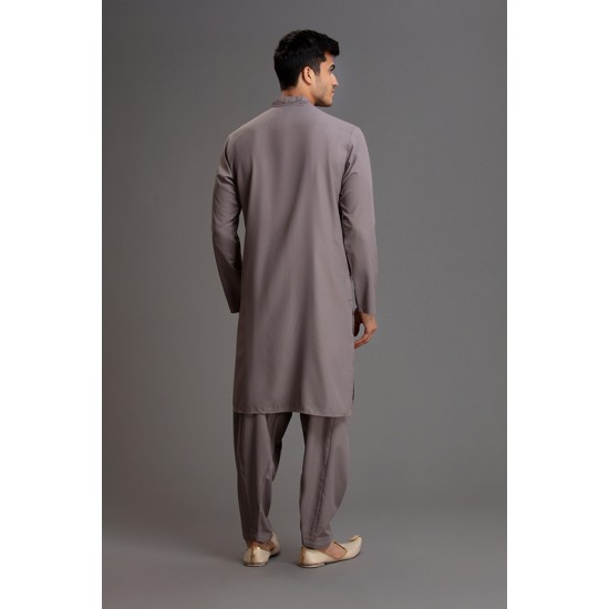GREY DESIGNER KURTA SUIT FOR MEN