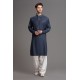 Elegant Blue White  Mens Salwar Kameez Outfit