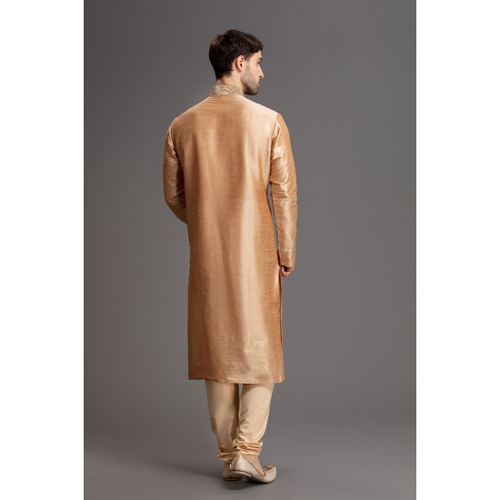 RICH GOLD EMBROIDERED KURTA PAJAMA DRESS FOR GROOM