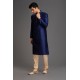 Midnight Blue Mens Kurta Pajama Designer Suit