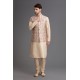 Smart Gold Kurta Pajama With Floral Designer Waistcoat 