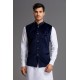 BLUE MEN'S PARTY WEAR WAISTCOAT
