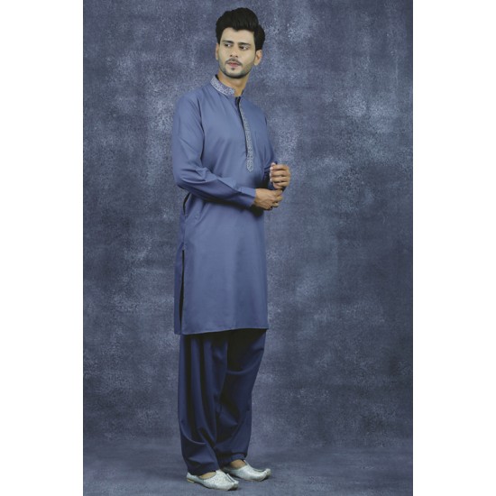 Dark Grey Kurta Shalwar Pakistani Men's Suit