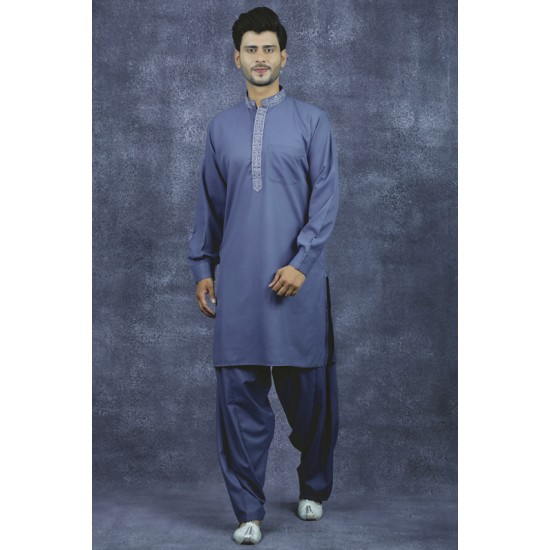 Dark Grey Kurta Shalwar Pakistani Men's Suit