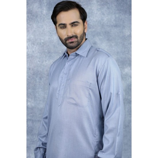 Grey Casual Shalwar Kameez Indian Mens Suit
