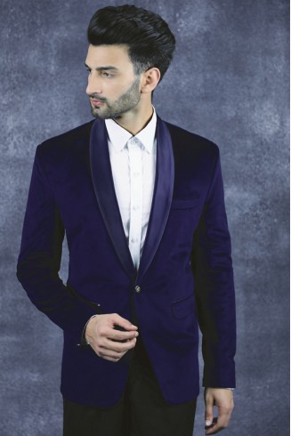 Navy Blue Men's Blazer Wedding Function Coat