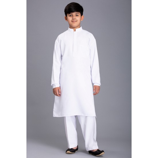 White Shalwar kameez For Boys In Pakistani Boys Kurta Suit