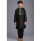 BLACK PAKISTANI DESIGNER BOYS KURTA SHALWAR 