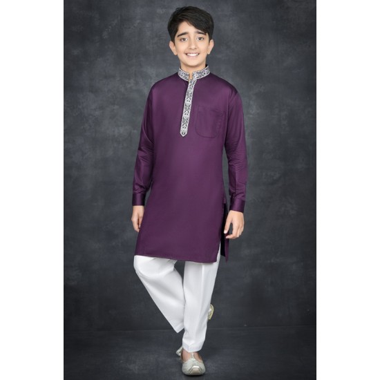 Purple Traditional Boys Eid Kurta Shalwar
