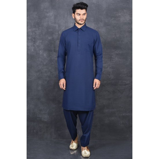 NAVY BLUE READYMADE GENTS KURTA SALWAR